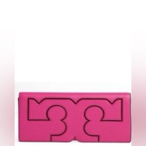 Pink Tory Burch Serif clutch